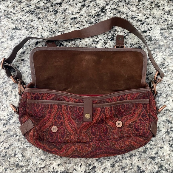 Vintage Cynthia Rowley Tapestry Purse Leather - Picture 3 of 8